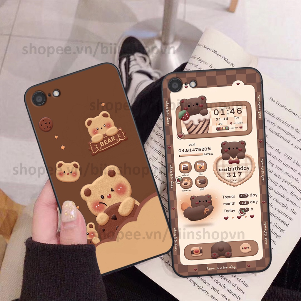 Ốp Oppo A71 / A83 in hình gấu chocolate kẹo ngọt siêu đẹp siêu xinh