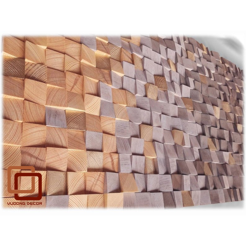 Tranh gỗ trang trí 3D tone PASTEL NHẸ NHÀNG (Wood mosaic) - (KÍCH THƯỚC 30x60, 40X80 VÀ 50cmx1M)