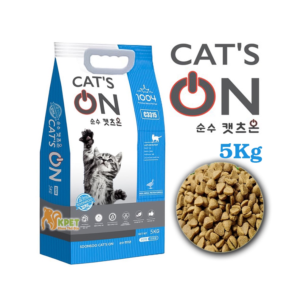 [Mã 253FMCGSALE giảm 8% đơn 500K] Hạt thức ăn mèo Cat's ON 5kg - Hạt khô Cat On nhập Hàn Quốc chính hãng