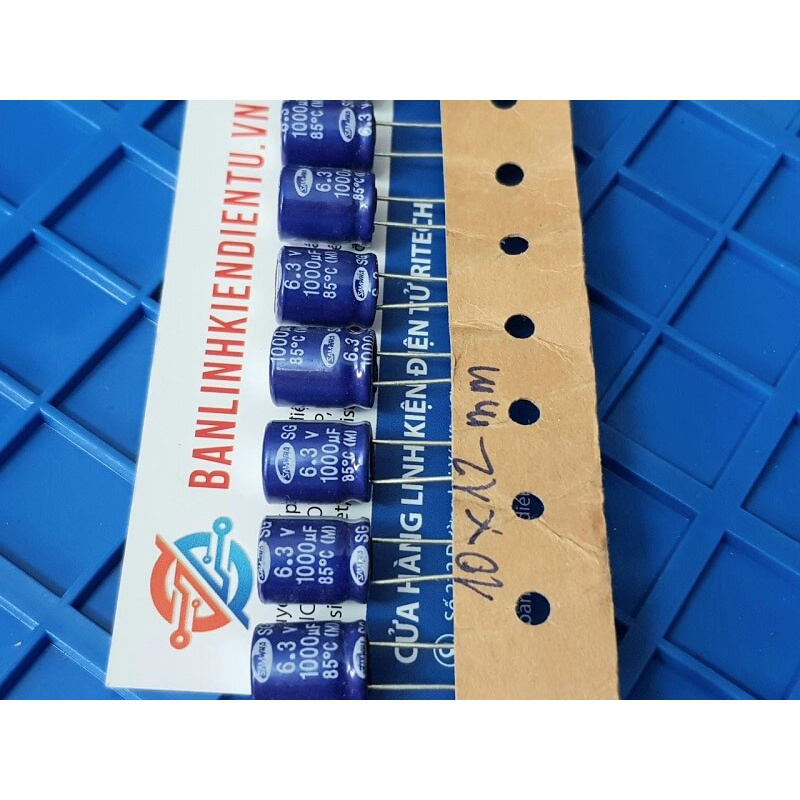 [Combo 10 chiếc] Tụ hóa SAMWHA 1000uF 6.3V kích thước 10x12mm