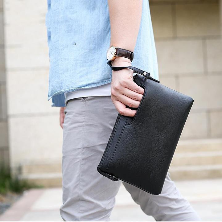 Ví Cầm Tay Clutch Nam Cao Cấp Mẫu Mới Giá Tốt Da Nappa Mềm Đẹp Nhiều Ngăn Đựng Ipad Điện Thoại Tiền Siêu Tiện Dụng