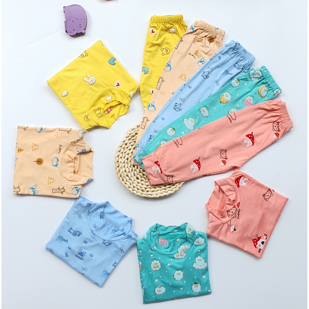 Bộ thun lạnh dài tay Minky Mom cao cổ cho bé ấm áp mua đông