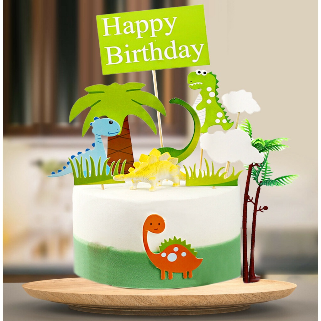 Que Cắm Trang Trí Bánh Cupcake Hình Khủng Long Đáng Yêu