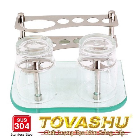 Kệ Ly Cao Cấp Tovashu, 6633, Inox 304, kệ ly bàn chải cao cấp, bảo hành 08 năm