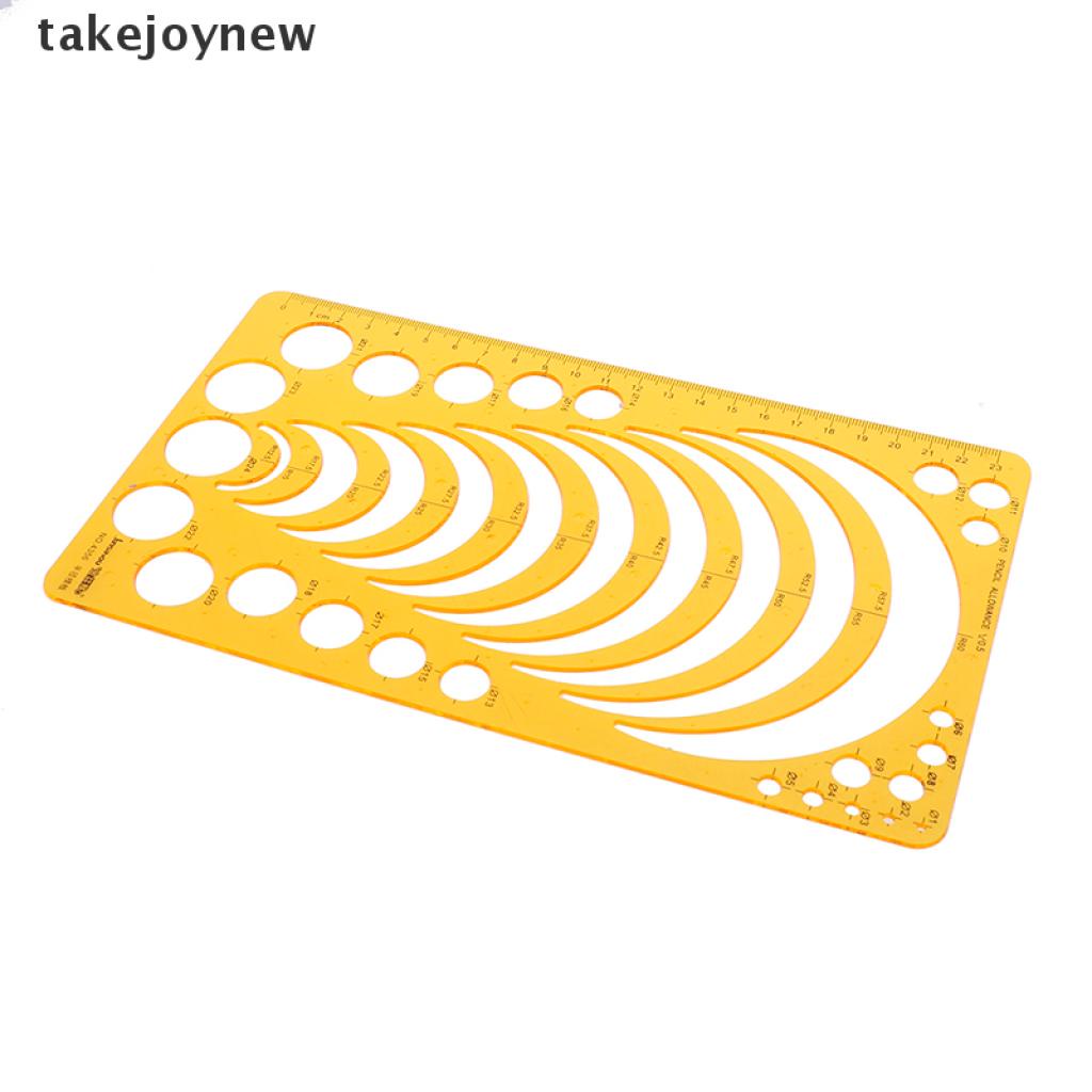 [takejoynew] K Resin Template Ruler Stencil Measuring Tool Drawing Many Size Round Circle 