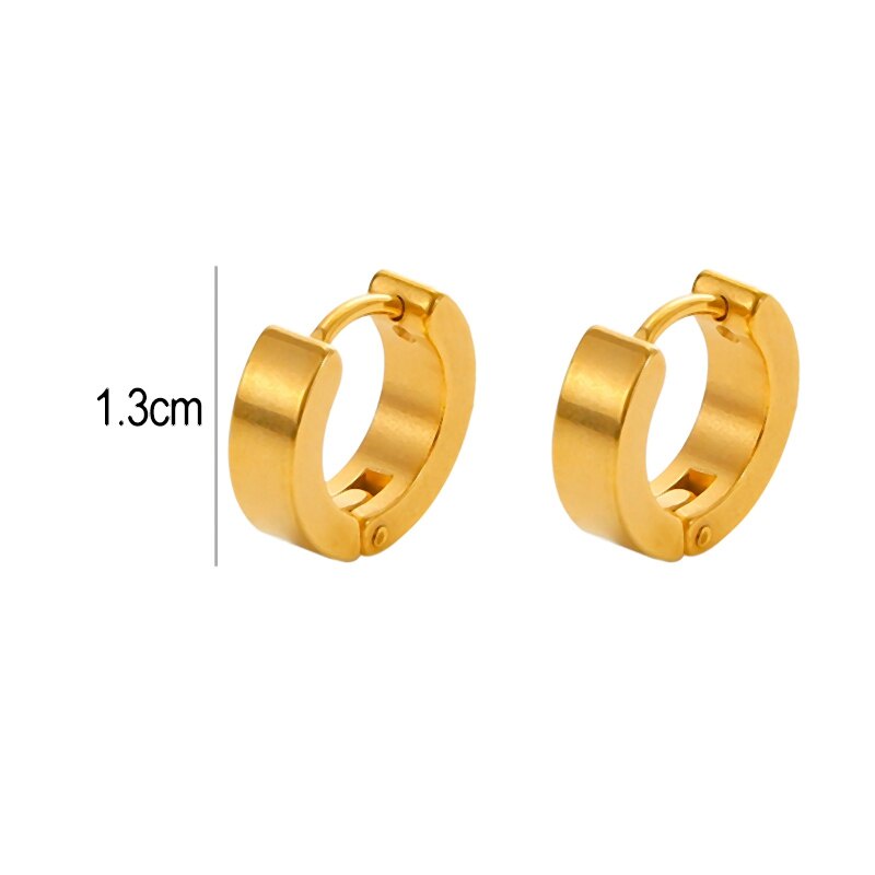 Khuyên tai tròn nhỏ bằng thép không gỉ đơn giản thời trang cho nam và nữ WC085