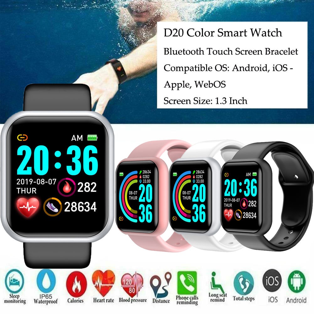 Đồng Hồ Đeo Tay Thông Minh D20 Hỗ Trợ Đo Huyết Áp Tập Thể Thao Cho Apple Xiaomi Android