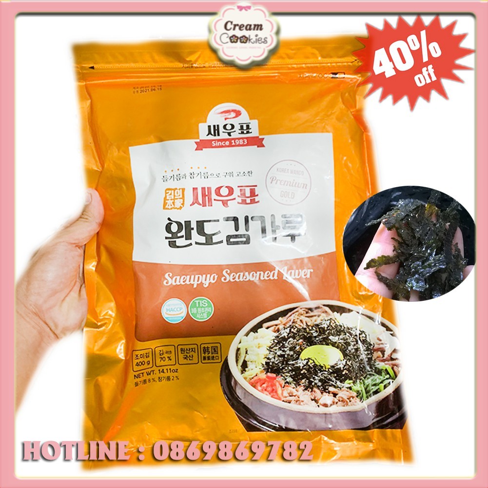 RONG BIỂN VỤN TRỘN CƠM ĂN LIỀN HÀN QUỐC CHÍNH HÃNG WANDO GÓI 400G