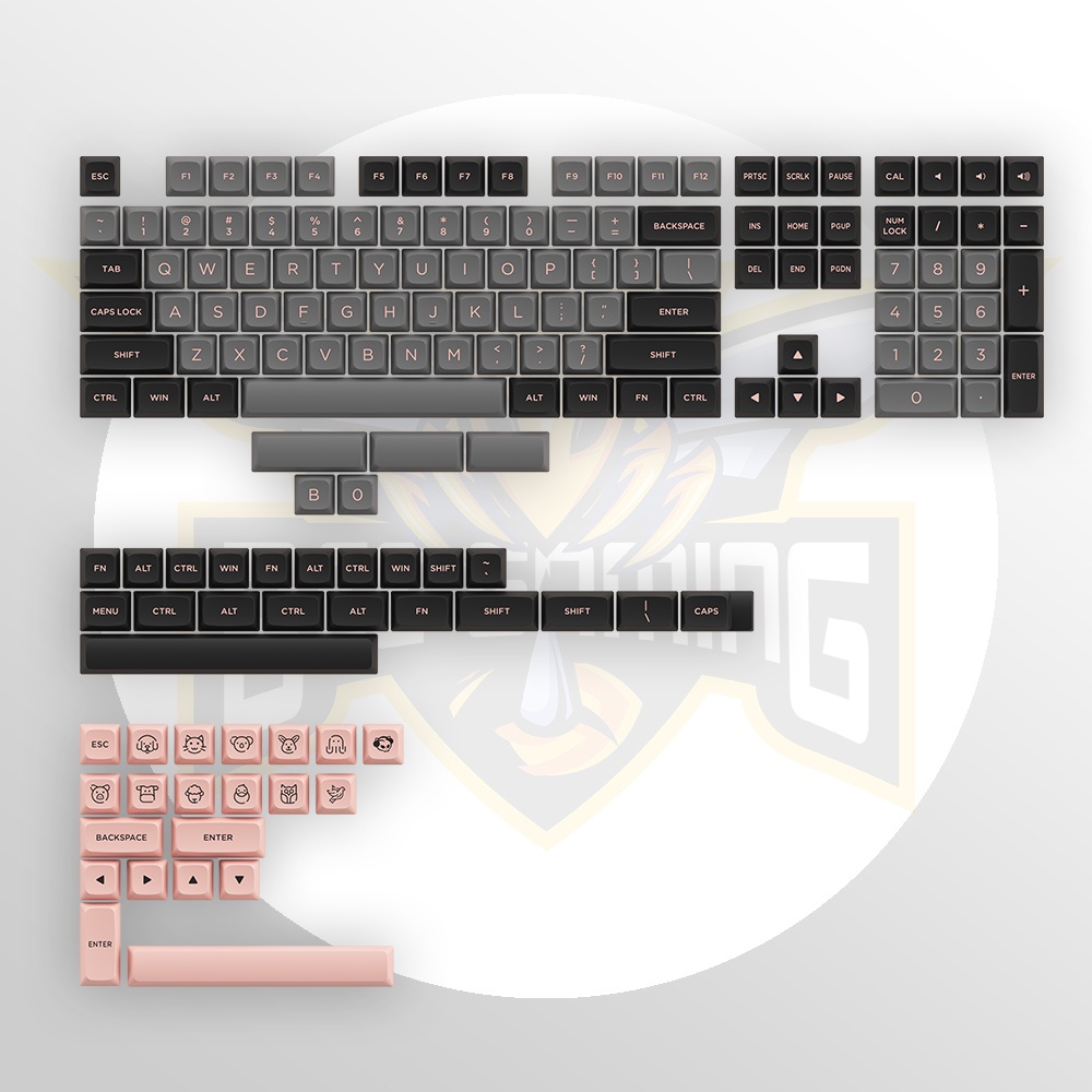 [Mã 33ELSALE hoàn 7% xu đơn 300k] Bộ keycap AKKO Black Pink - Chất liệu PBT Double Shot - 155 nút (ASA Low-profile)