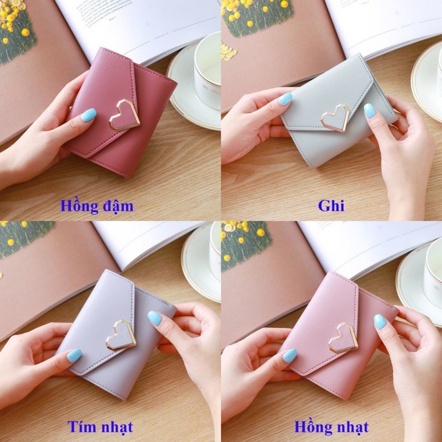 [XẢ KHO] ví nữ - bóp nữ mini phiên bản hàn quốc  kiểu dáng cầm tay trái tim siêu xinh