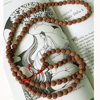 Chuỗi 108 Hạt Bồ Đề Kim Cang tự nhiên Nepal 7mm (Rudraksha) Màu nâu gỗ