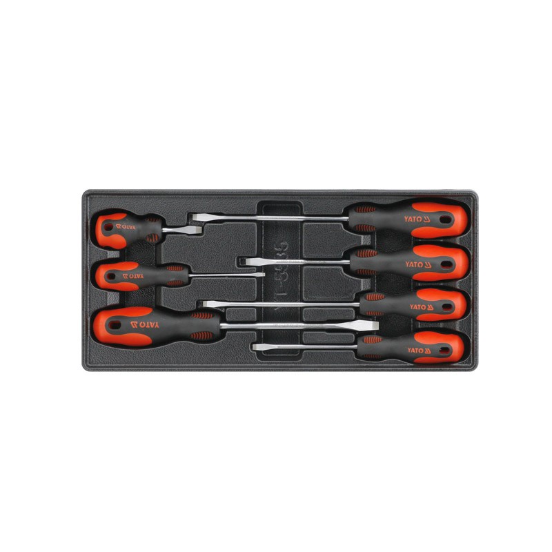Khay bộ tua vít 2 cạnh đầu nam châm 7 chi tiết Yato YT-5535