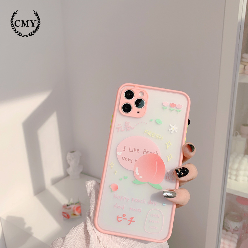 Ốp điện thoại silicon trong suốt họa tiết trái đào dễ thương cho iPhone11/11Pro 11pro Max X XR XS XS MAX 7 8 plus SE | BigBuy360 - bigbuy360.vn