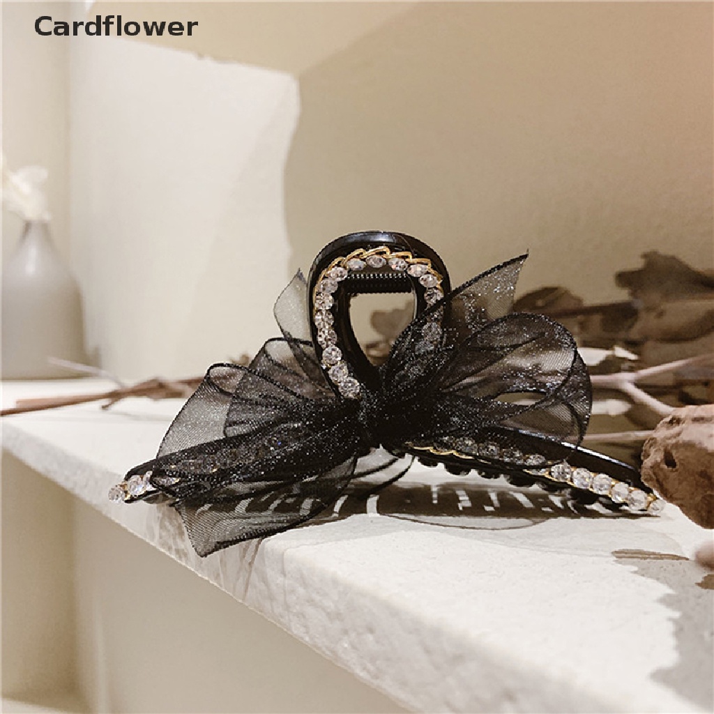 &lt; Cardflower &gt; Kẹp Tóc Móng Vuốt Đính Hạt Hình Cá Mập Phối Dây Xích Phong Cách Ins Cho Nữ