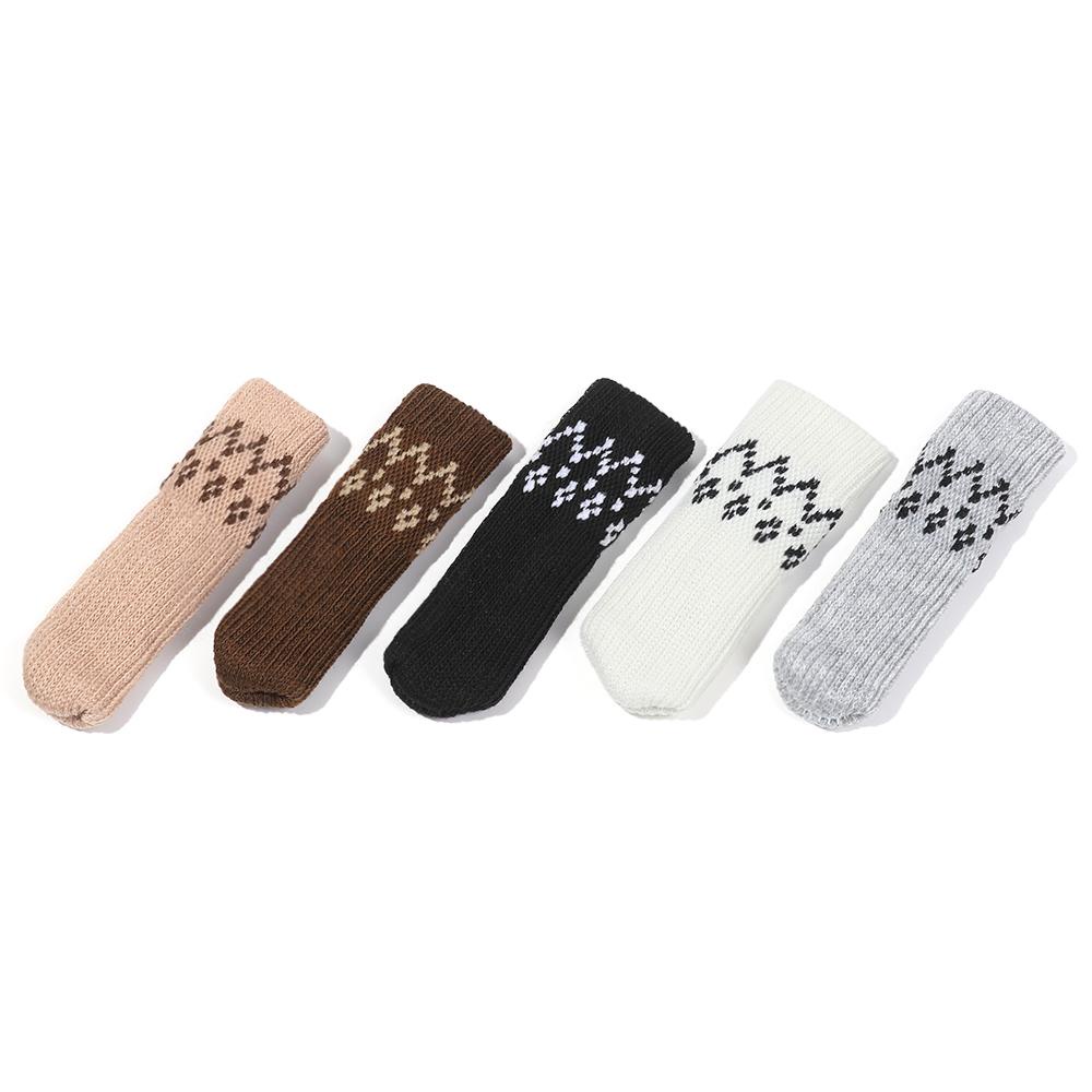 Set 4 Miếng Đệm Bảo Vệ Chân Ghế Dệt Kim 11 * 3cm 5 Màu Tùy Chọn