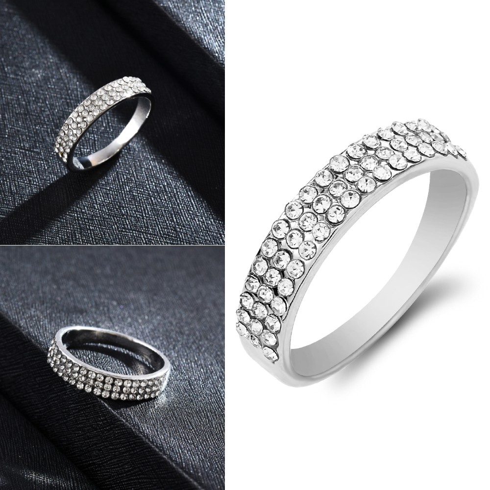 Nhẫn hợp kim đính đá lấp lánh thời trang sang trọng cho nữ