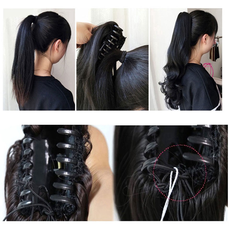 ❤️❤️❤️ Claw Clip Ponytail Long Straight Hair Ponytail Hair Extension Wig High Temperature Synthetic Wig Hair Extension