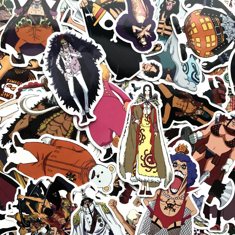 Miếng dán Sticker anime One Piece - Đảo hải tặc trọn bộ 100 hình - In rõ ràng sắc nét khó tróc