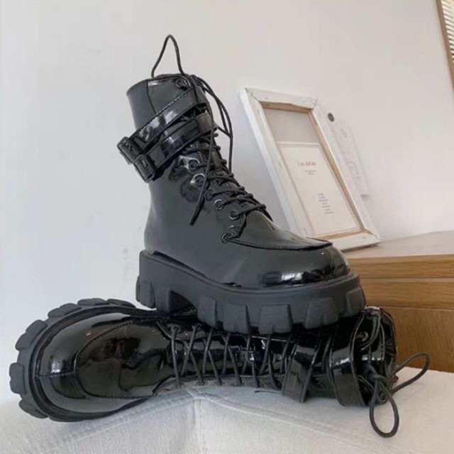 (Sẵn Bóng 36,38,39,40 )🔥Bốt Ulzzang cao cổ da PU độn đế phong cách cá tính thời thượng - kèm ảnh thật | BigBuy360 - bigbuy360.vn