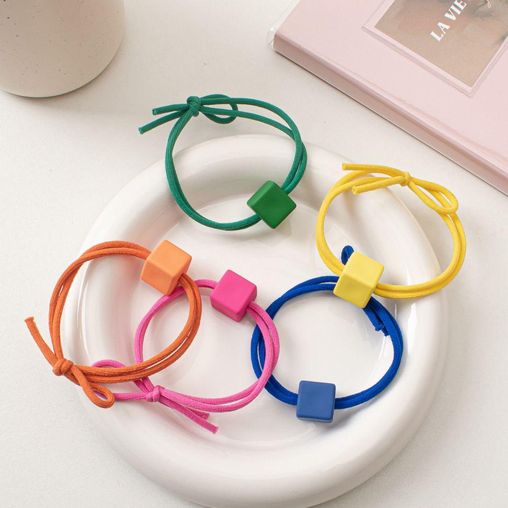 Dây Buộc Tóc Co Giãn Bằng Acrylic Kiểu Dáng Đơn Giản Cho Nữ