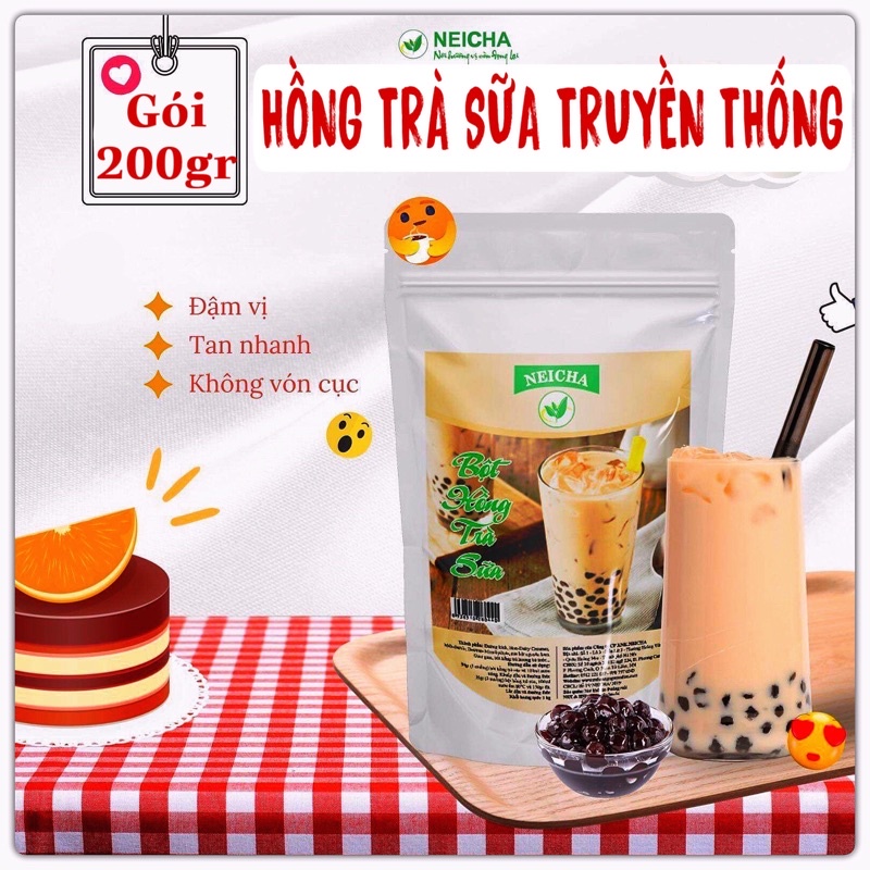 (200gr)Trà sữa PHA SẴN SIÊU NHANH vị hồng trà sữa truyền thống chuẩn vị.