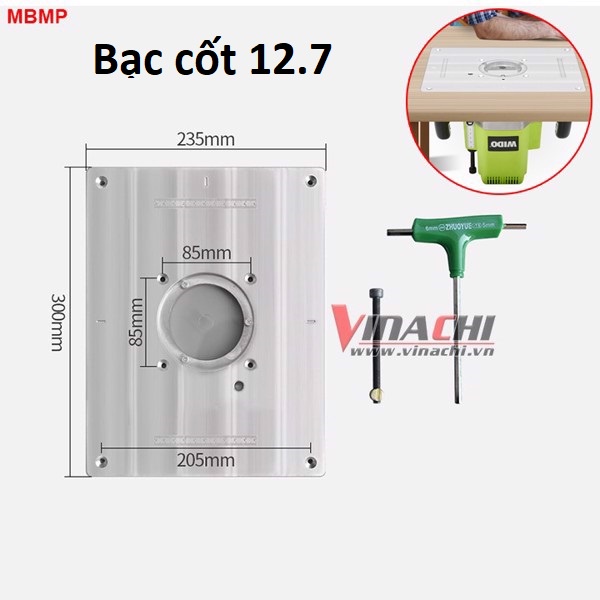 Mặt Bàn Máy Phay - Tấm Mặt Máy Phay Gỗ - Mặt Gá Máy Soi Cầm Tay Cốt 6.35mm Và 12.7mm