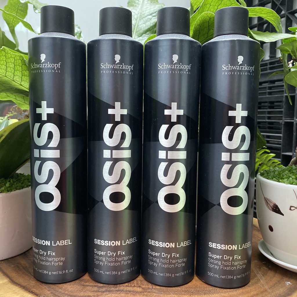 Gôm xịt tóc Osis+ Black Super Dry Fix Schwarzkopf 500ml ( Strong Hold Hairspray)