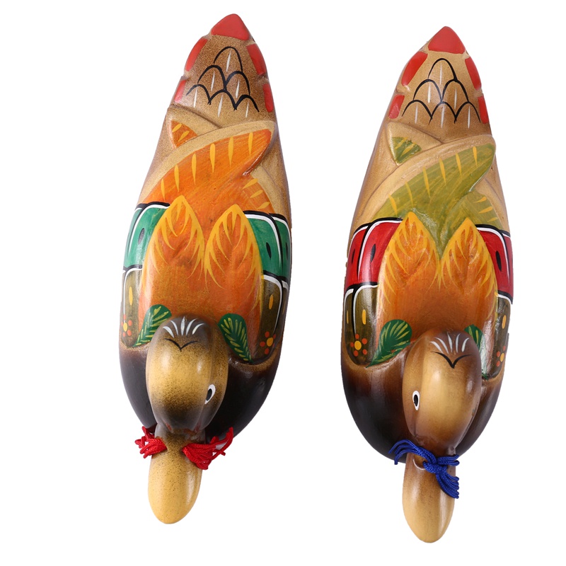 Bộ 2 Vịt Mandarin Trung Quốc Bằng Gỗ Dễ Thương Dùng Trang Trí Phòng Ngủ