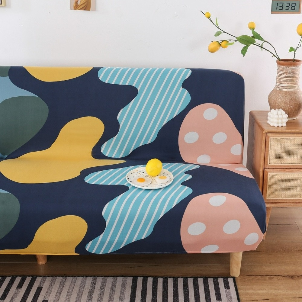 Vỏ Bọc Ghế Sofa Không Cánh Tay Bằng Spandex Co Giãn Thoáng Khí In Họa Tiết