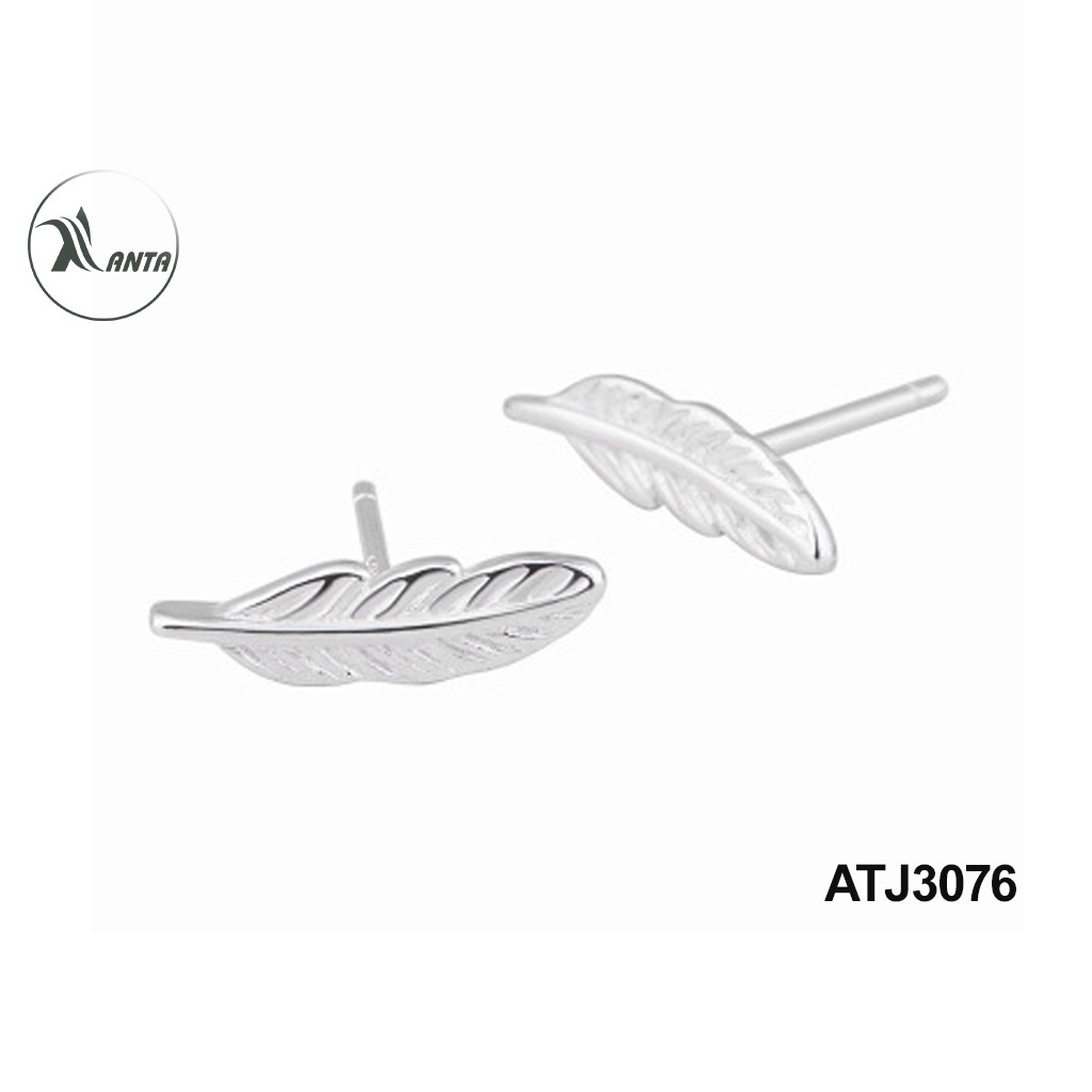 Bông tai bạc 925 Hình Lông Vũ trẻ trung xinh xắn ANTA Jewelry ATJ3076