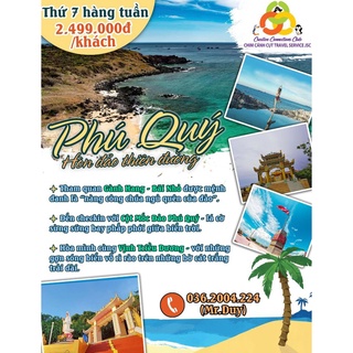 [Mã DULICH500 giảm 20% đơn 500k] Tour [voucher] "Phú Quý - Hòn Đảo Thiên Đường" - Phú Quý - 2N1Đ