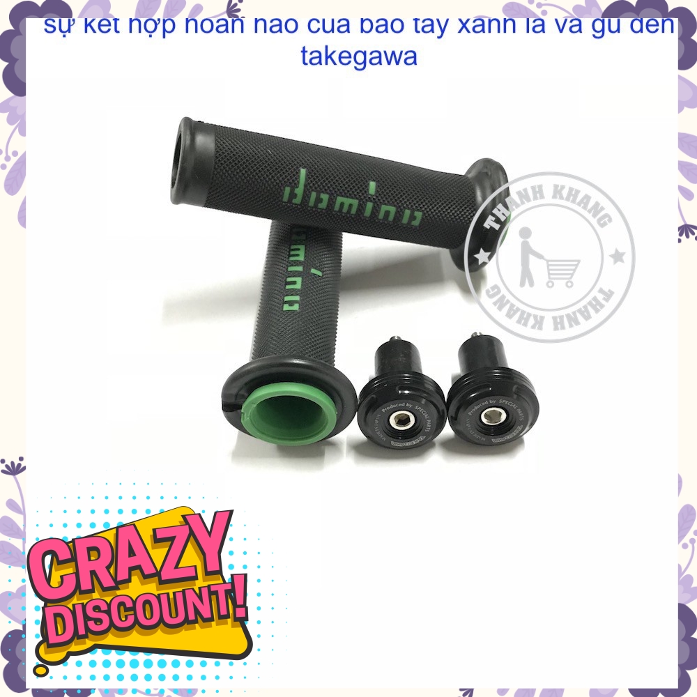 Combo Bao tay xe máy domino màu  xanh  và gù  takegawa  màu  đen thanh  khang   006000487  006001011
