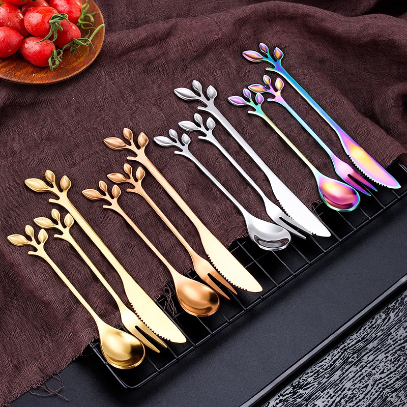 Stainless steel spoon coffee spoon dessert knife fork spoon