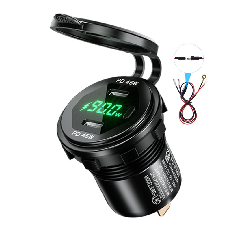 Bộ Sạc Nhanh DC 9V-32V Bằng Hợp Kim Nhôm Cho Xe Ô Tô