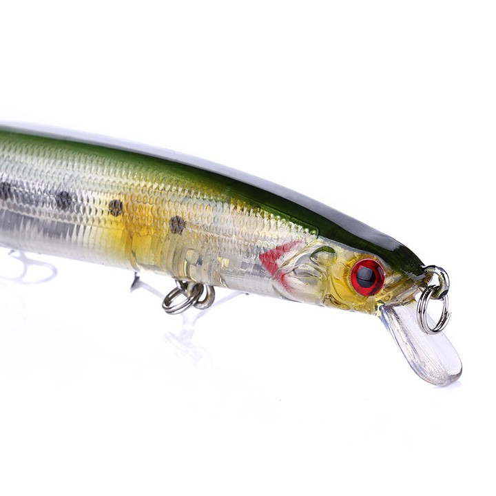 [LOẠI TỐT] Bộ 10 mồi câu cá giả Minnow Lure dài 13.5cm nặng 18.5g lưỡi câu ngắn