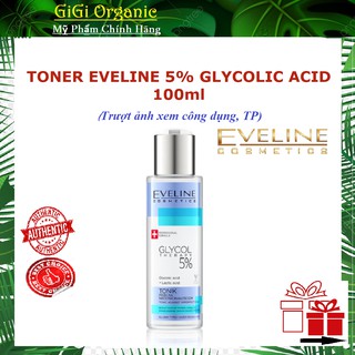 Toner Eveline 5% Glycol Therapy mờ thâm mụn, giúp da căng bóng 110 ml