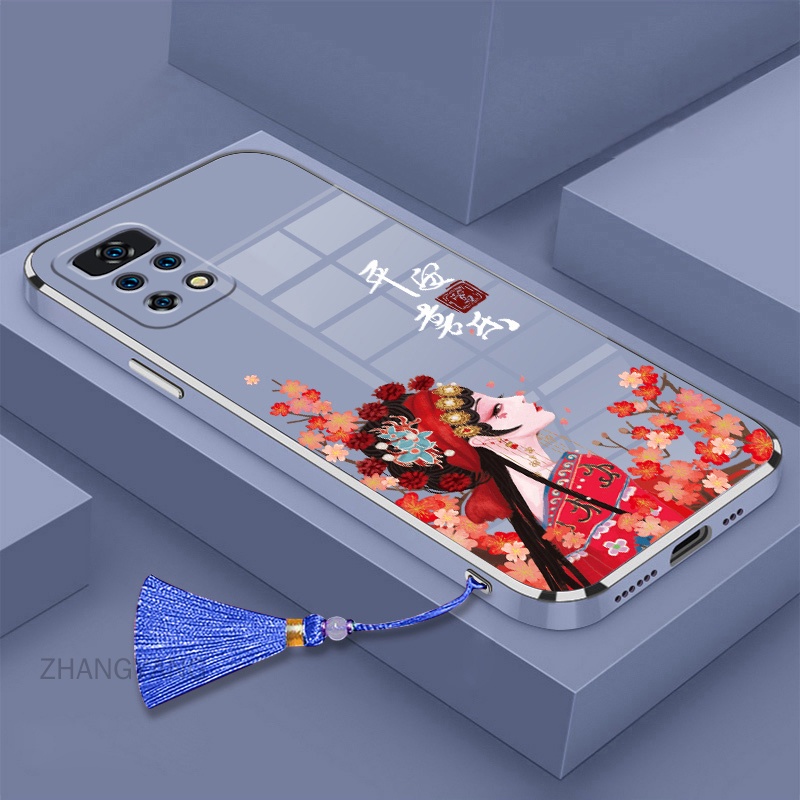 Ốp Điện Thoại TPU Silicone Mềm Mạ Điện Có Dây Đeo Cho Redmi note 11 note 11s note 11 pro