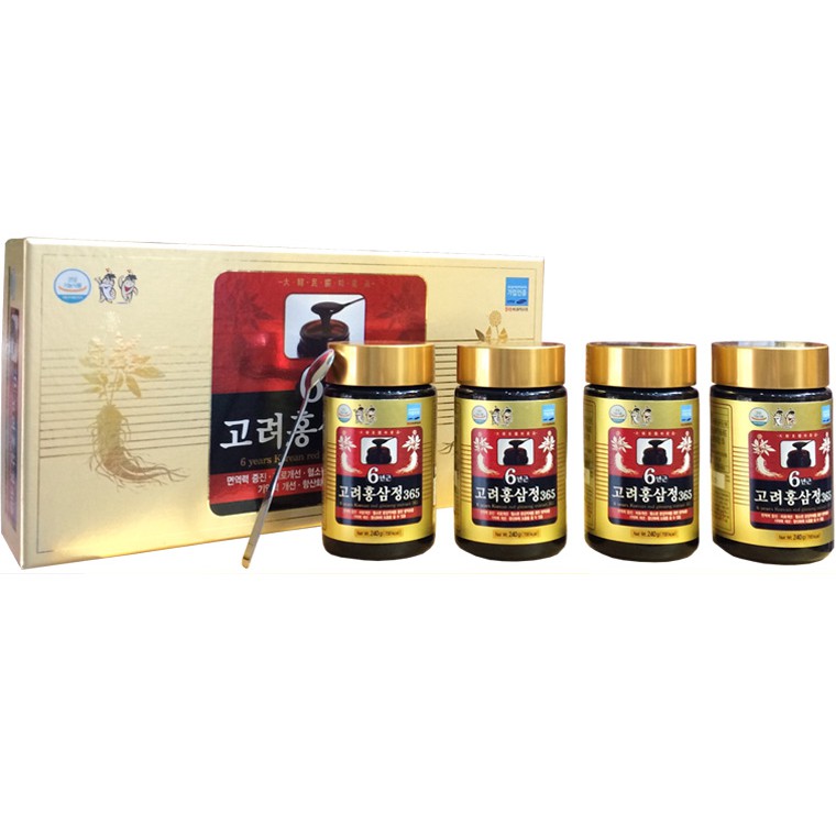 Cao Hồng Sâm 365 Hàn Quốc Chính Hãng, Hộp 4 lọ x 240gr