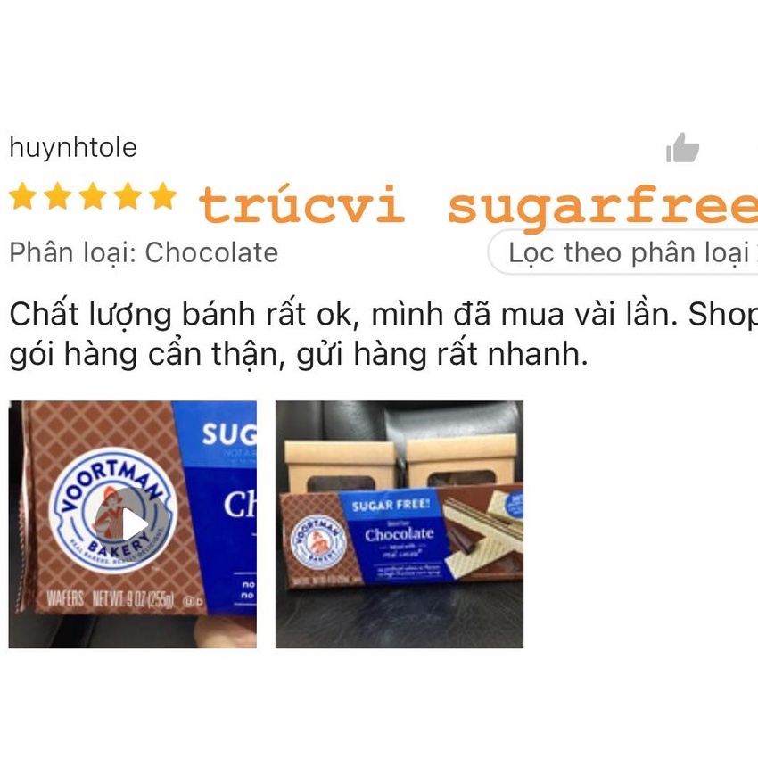 Bánh xốp/quy không đường VoortMan (tiểu đường, kiêng đường)