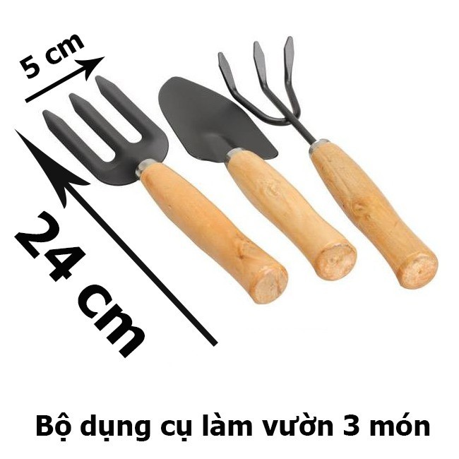 Bộ dụng cụ làm vườn 3 món cỡ trung