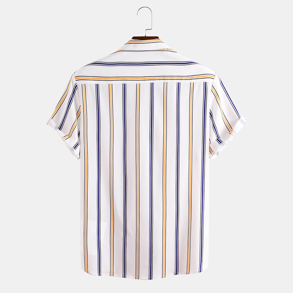 Áo sơ mi nam ngắn tay vải lụa thiết kế hoạ tiết sọc dọc đơn giản- ZUMAN - ASM76 | BigBuy360 - bigbuy360.vn