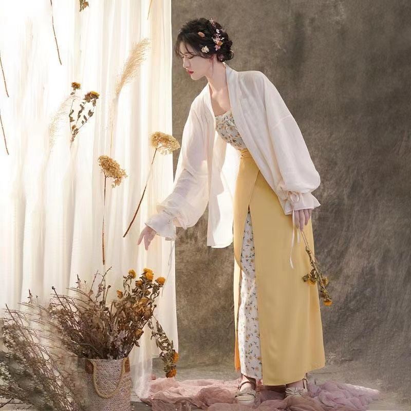 [M &amp; E] Đầm Sườn Xám Múa Bụng Cổ Điển Zhiyi 2022 Cách Tân Han Elements Yuzi Cho Nữ