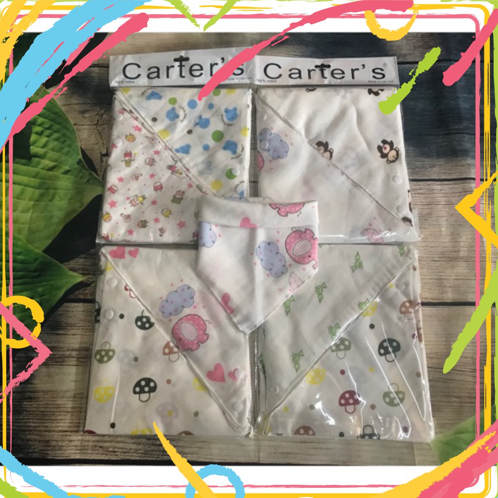tuan000018 Sét 10 yếm xô quàng cổ Hàng Carter’s Việt Nam ( 1 túi 10 chiếc) tuan000018