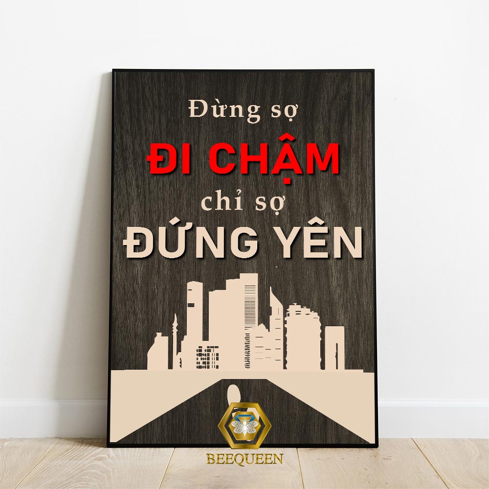 Tranh Động Lực Để Bàn Trang Trí Bàn Làm Việc Góc Học Tập, Tranh Khung Size 15x20cm Tặng Kèm Chân Đế