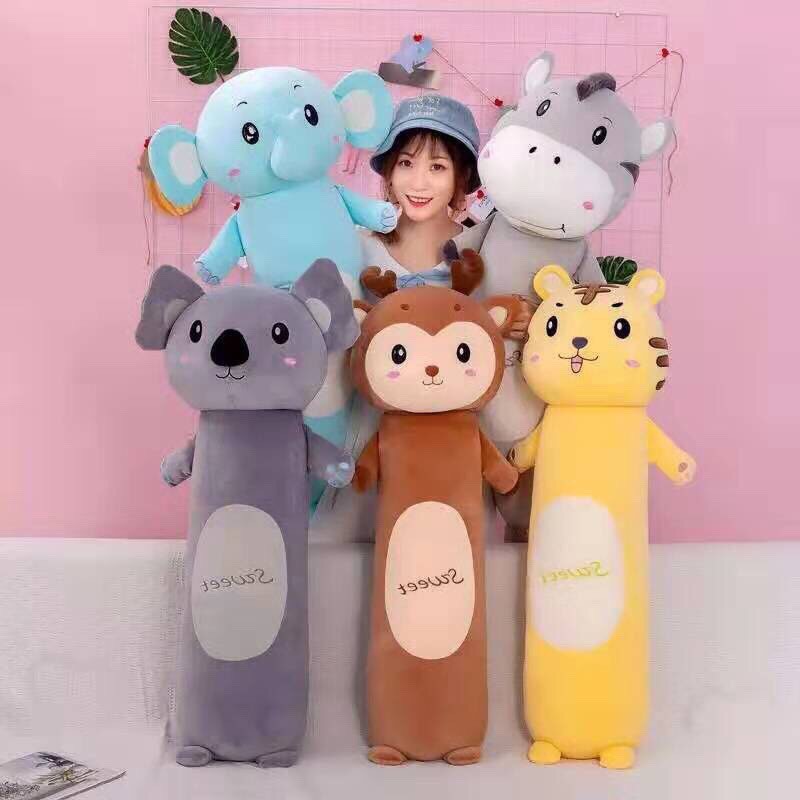 Gối ôm cho bé ngộ nghĩnh hình thú, gấu bông hình thú đáng yêu sư tử, ếch, thỏ, khỉ, gấu bông - quà tặng