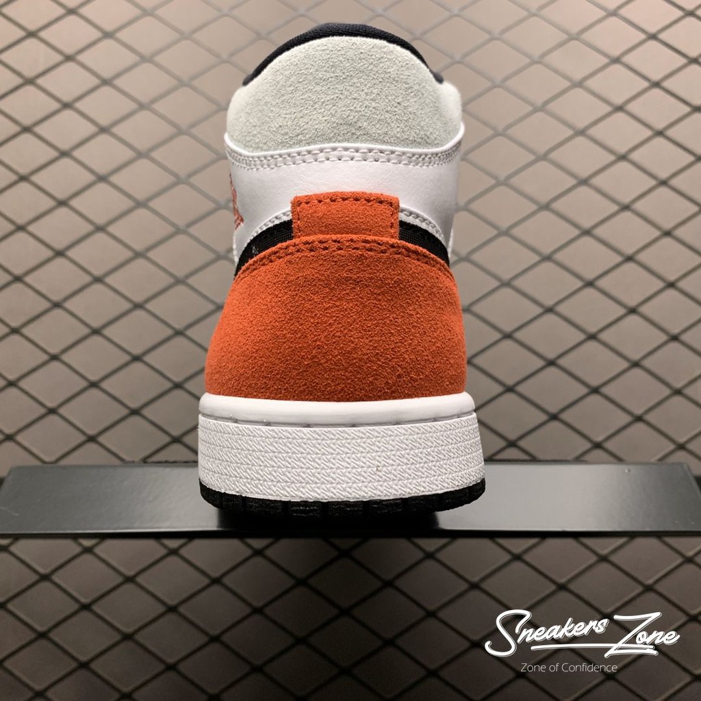 (FREESHIP+HỘP+QUÀ) Giày thể thao AIR JORDAN 1 Mid SE Union Black Toe Trắng đen gót đỏ Cổ cao da lộn SNEAKERS ZONE | BigBuy360 - bigbuy360.vn