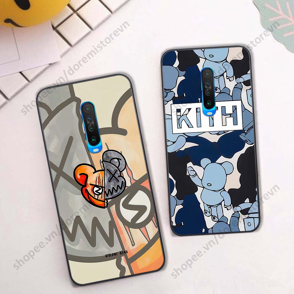 Ốp lưng Xiaomi Redmi K30 / Redmi K30 5G hình kaws, kith, bear brick nổi 3D phong cách độc đáo