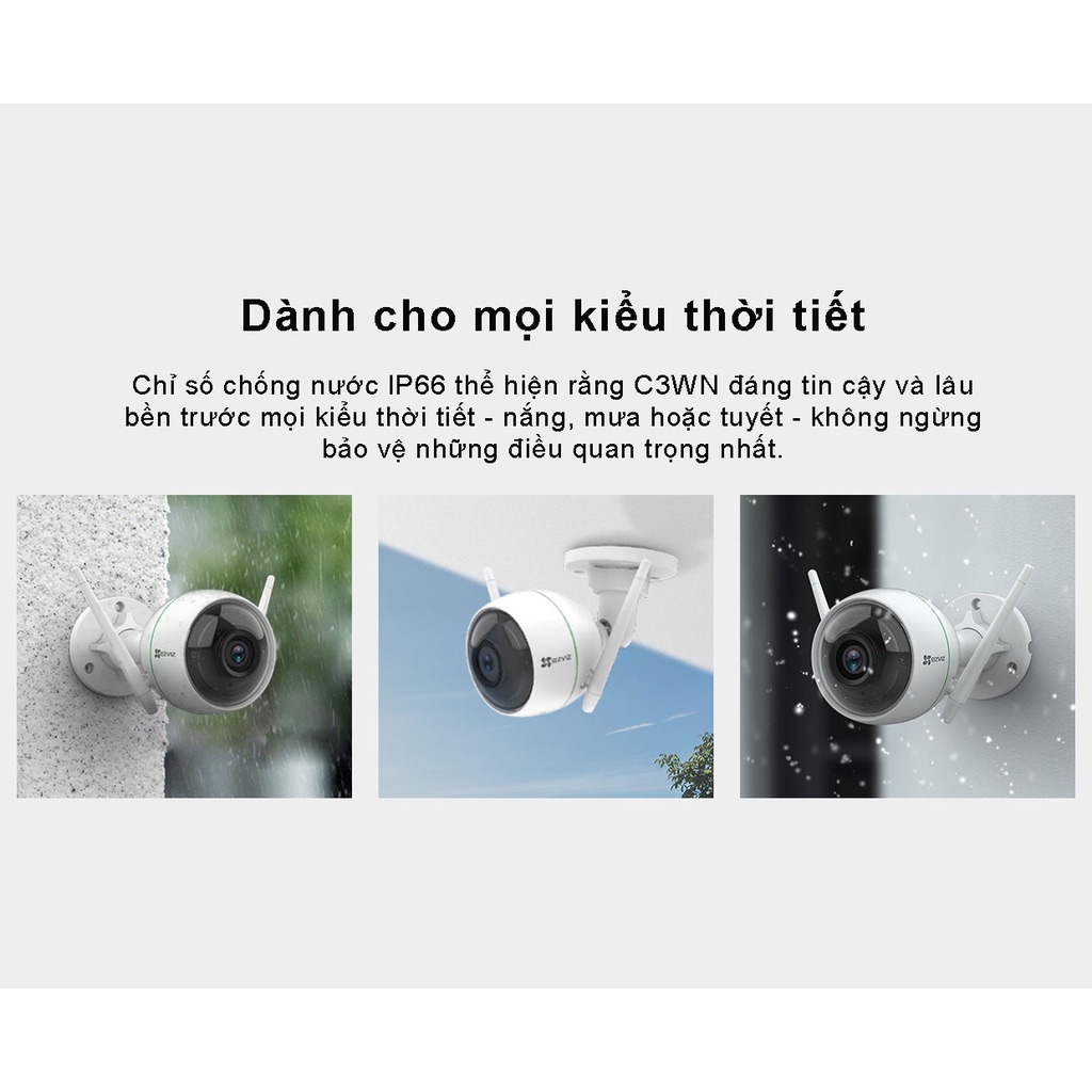 Camera IP Wifi EZVIZ CS-C3WN 1080P, Camera Ngoài Trời Góc Nhìn Rộng Lên Tới 94°, Hàng chính hãng, Kèm thẻ nhớ Lexar xịn | BigBuy360 - bigbuy360.vn