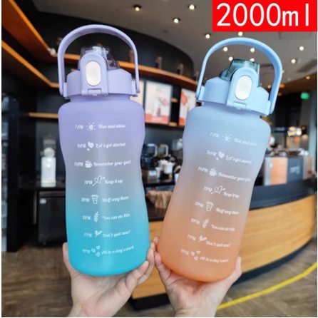 Bình Đựng Nước 2L Siêu Đẹp Có Vạch Báo Giờ Uống Nước