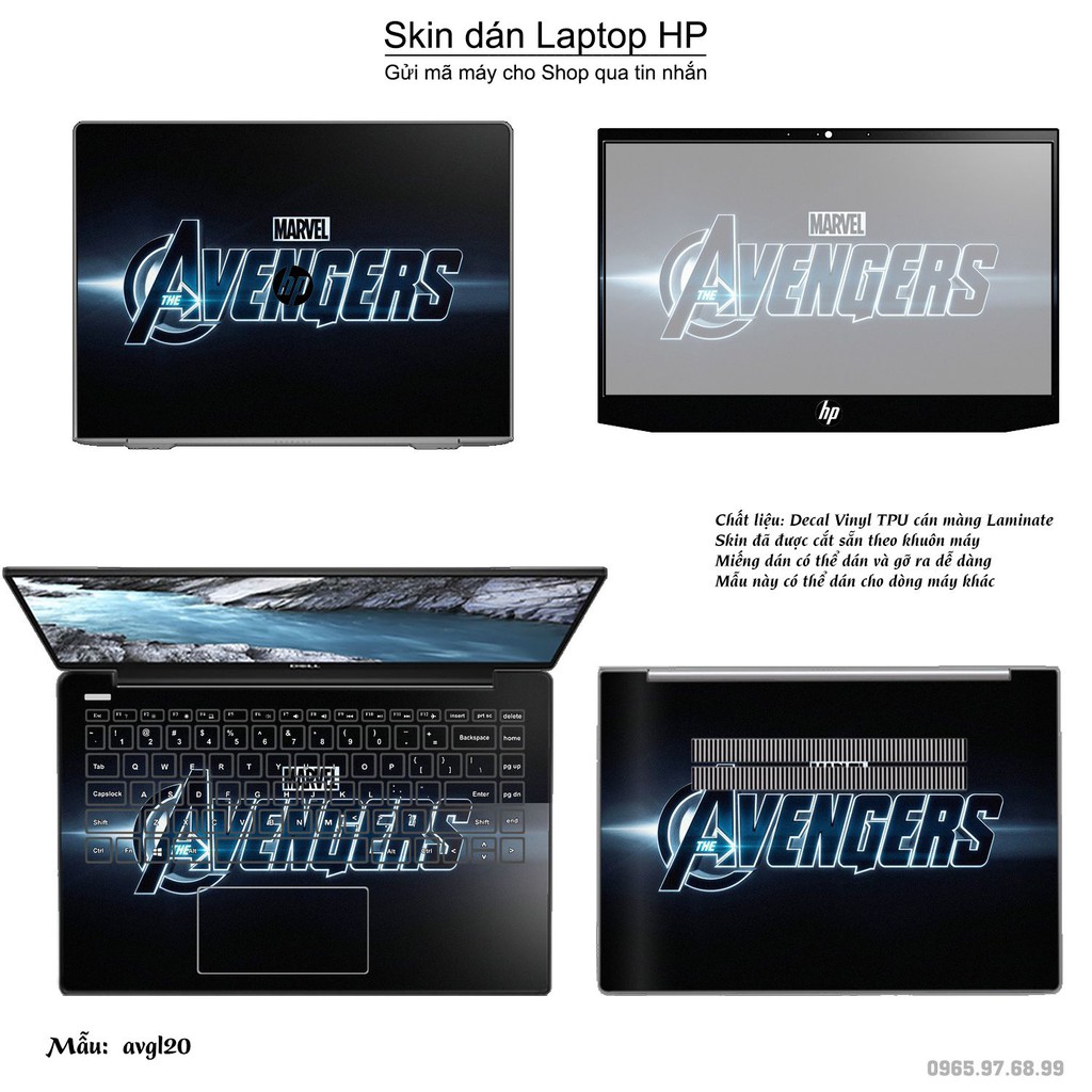Skin dán Laptop HP in hình Avenger _nhiều mẫu 4 (inbox mã máy cho Shop)